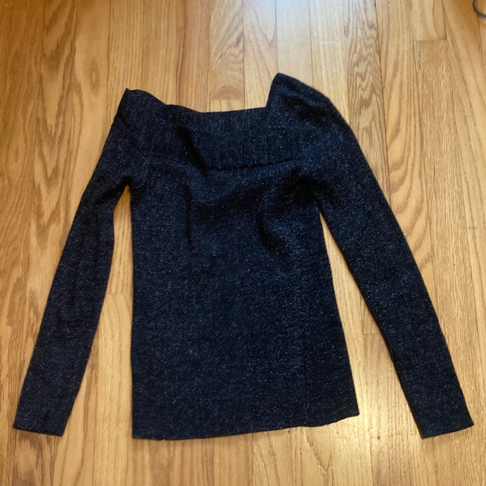 Donna Karan Off-Shoulder Dark Sweater